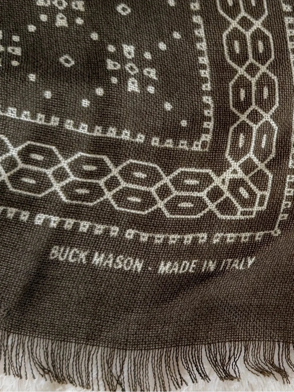 Buck Mason River Rock Cashmere Bandana Scarf FLAW NWT